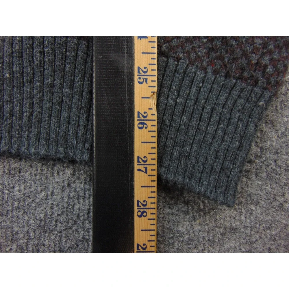 Tricots St Raphael Sweater Mens 2XL Shawl Collar Blue Gray Striped Grandpacore